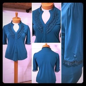 Simonton Says Teal Blouse